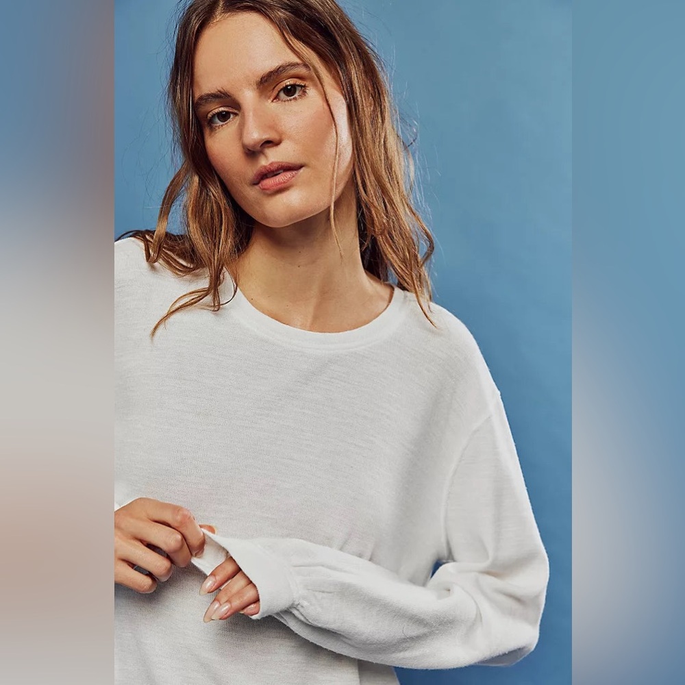 NWT Free People We The Free Soul Song Long Sleeve Tee in Ivory Size Large - Picture 4 of 16